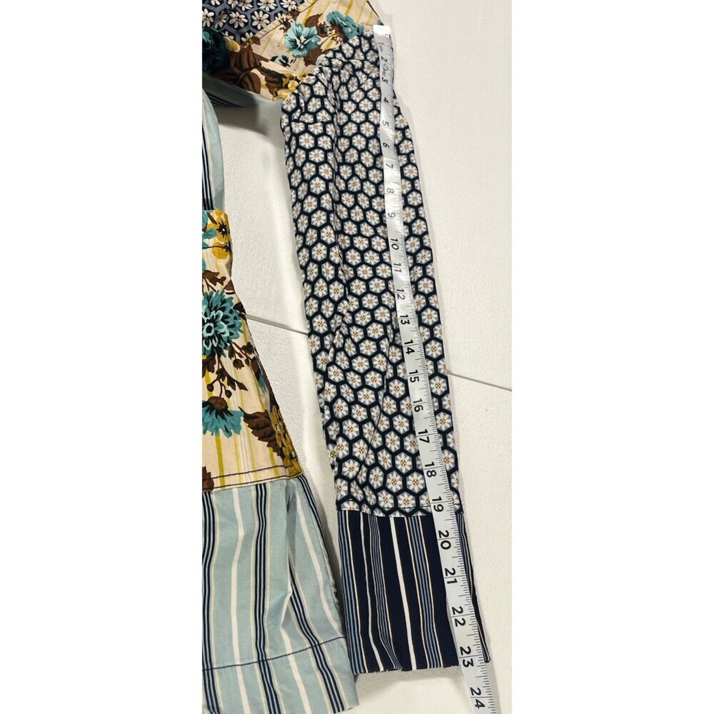 Maeve Anthropologie Buttondown Mini Dress Long Sleeve Pockets Sz 2 Floral Preppy - Picture 11 of 16